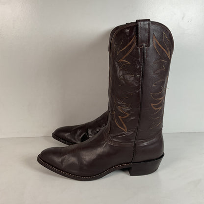 Vintage Nocona Brown Boar Skin Cowboy Boots 13 D Wild Pig