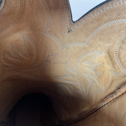 Justin Faux Elephant Print On Cowhide Buckaroo Cowboy Boots 10 D Punchy