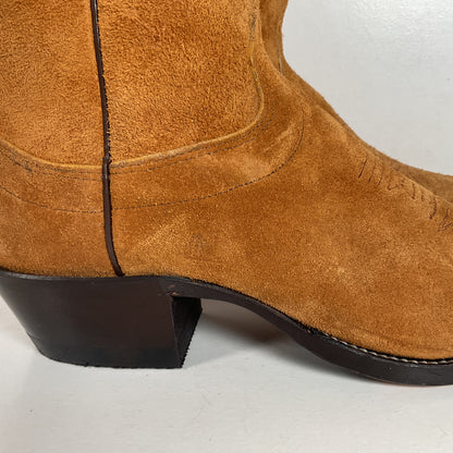 Olathe Full Rough Out Suede Cowboy Boots | USA Made | Men’s 9 B | Women’s 10