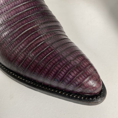 Vintage Larry Mahan Teju Lizard Cowgirl Boots | Purple | Women’s 7.5 B