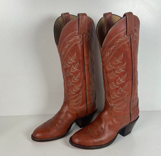 Vintage Tony Lama Tall Cowgirl Boots | Gold Label | Men’s 6.5 C | Women’s 7.5