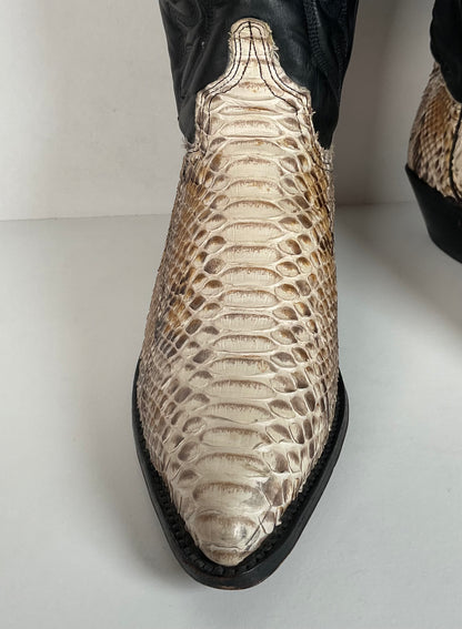 Vintage Abilene Python Cowgirl Boots | USA Made | Off White | Women’s 8.5 M