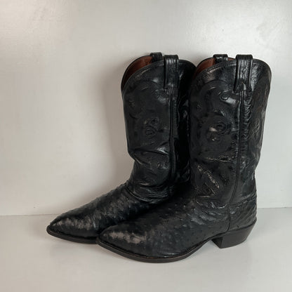 Tony Lama Full Ostrich Quill Cowboy Boots 13 D USA Made Exotic