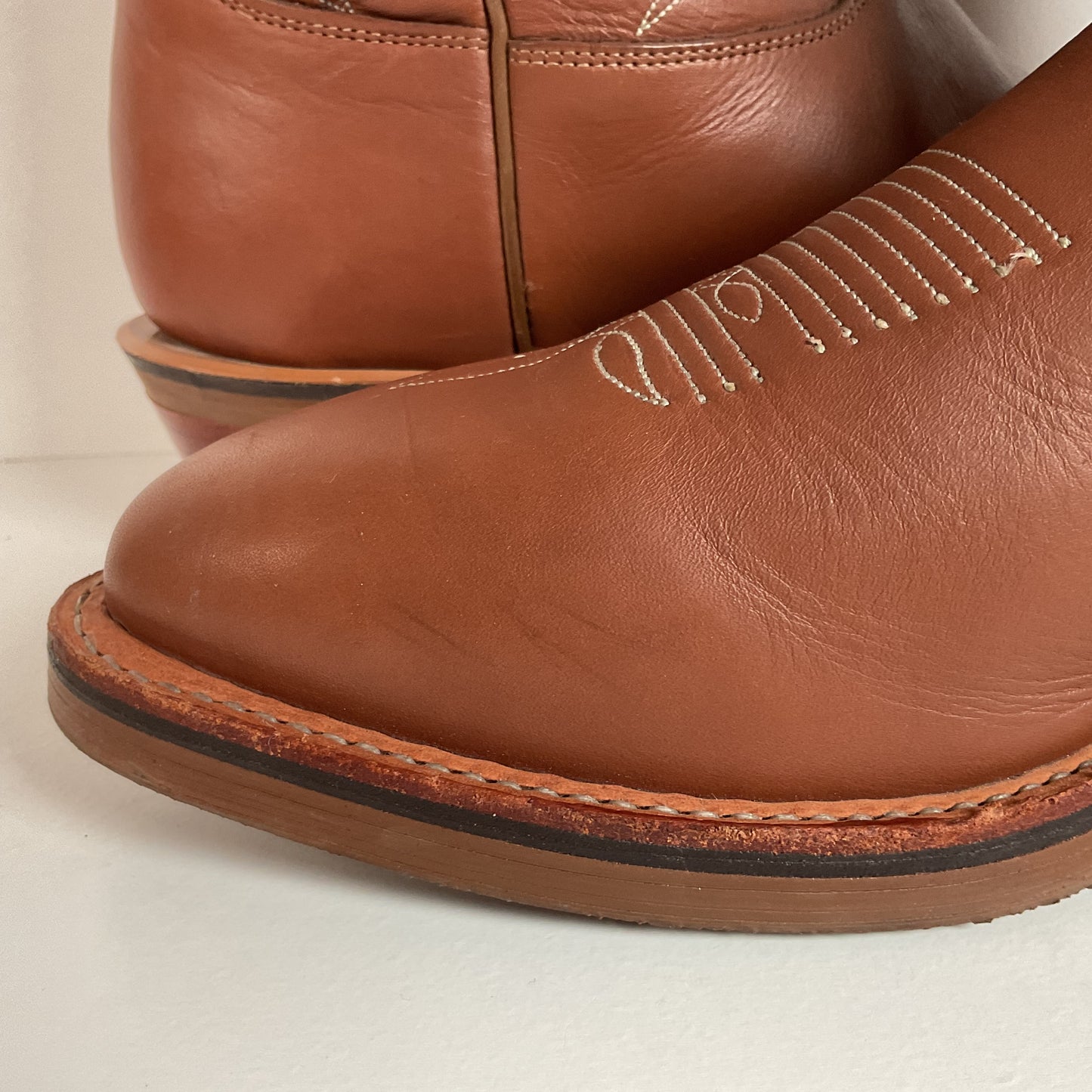 Tony Lama Natural Retan Cowboy Boots | USA Made | 14 D