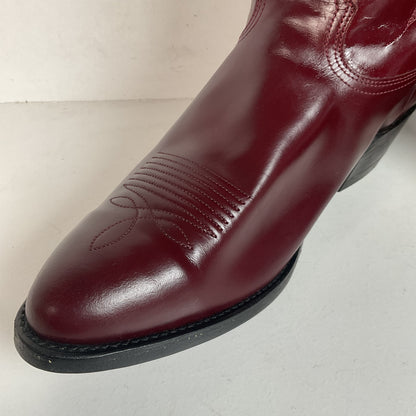 Vintage Nocona Legacy Cowboy Boots 9.5 E Burgundy Calf USA Made