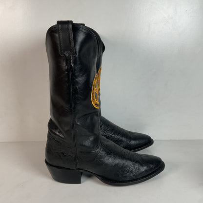 Justin Texas Rangers Cowboy Boots 9.5 D Exotic Smooth Ostrich
