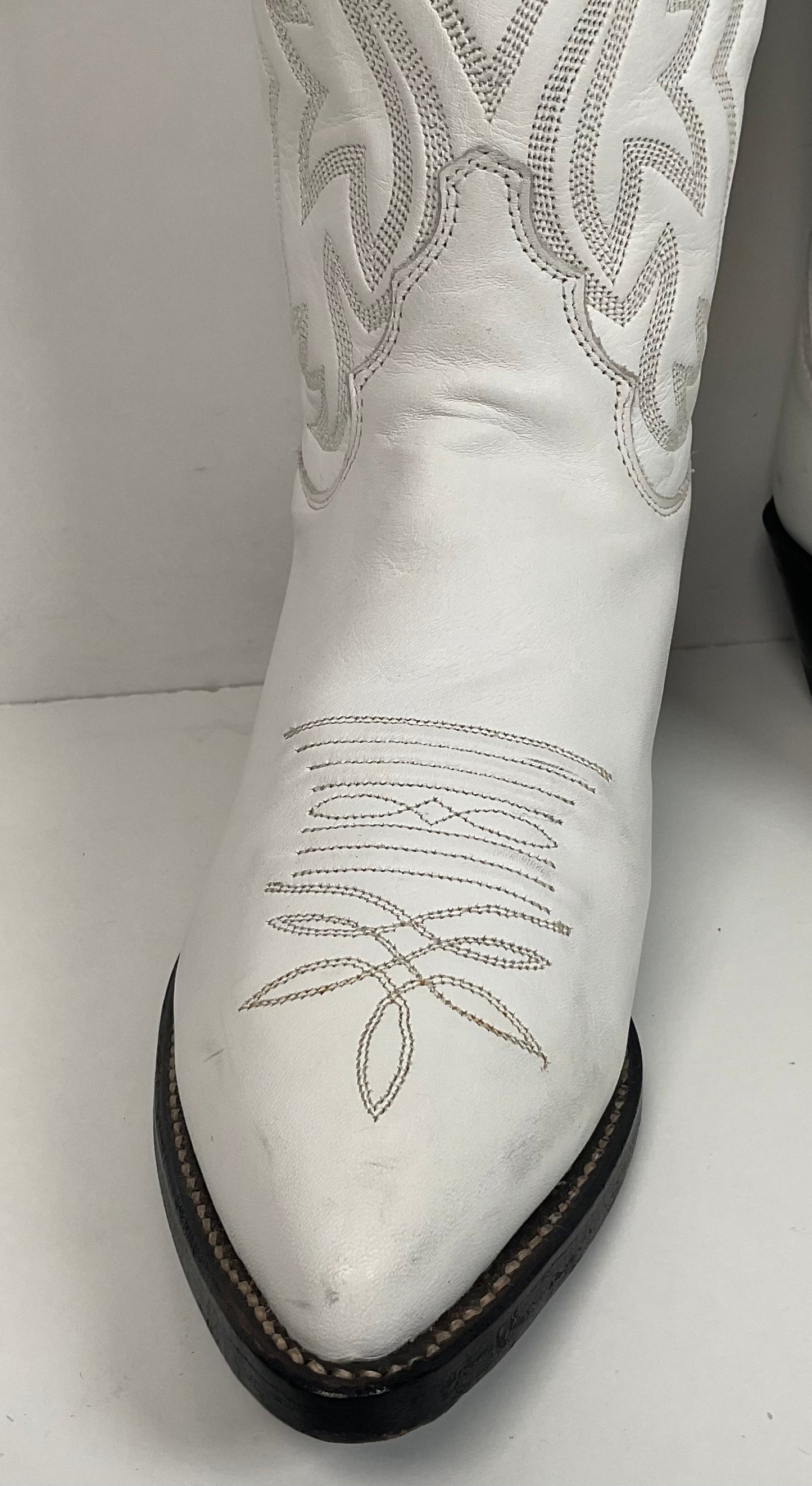 Justin Wedding White Cowgirl Boots 8 B USA Made