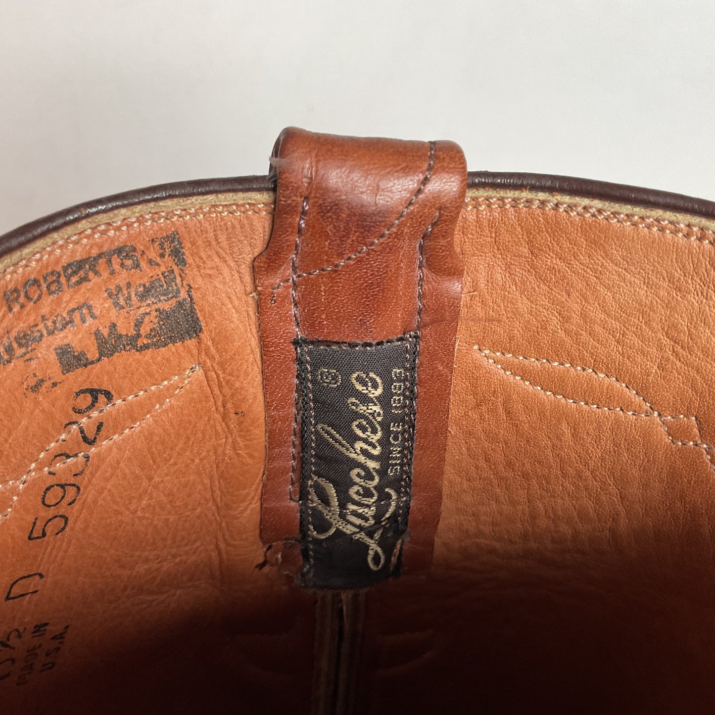 Vintage Lucchese Roper Boots 8.5 D USA Made Royal Calf