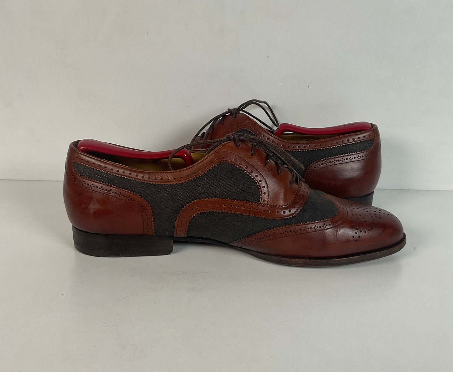 Vintage Cole Haan Ventilated Mesh Spectator Shoes 9 D Brogue Wing Tip Italy