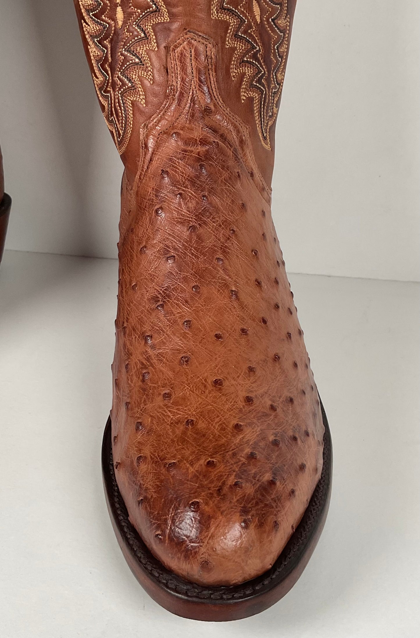 Lucchese 2000 Full Quill Ostrich Cowboy Boots | Barnwood | Exotic | Men’s 11 D