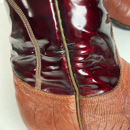 Vintage Tony Lama Teju Lizard Cowgirl Boots | Patent Leather | 6 C | Women’s 7