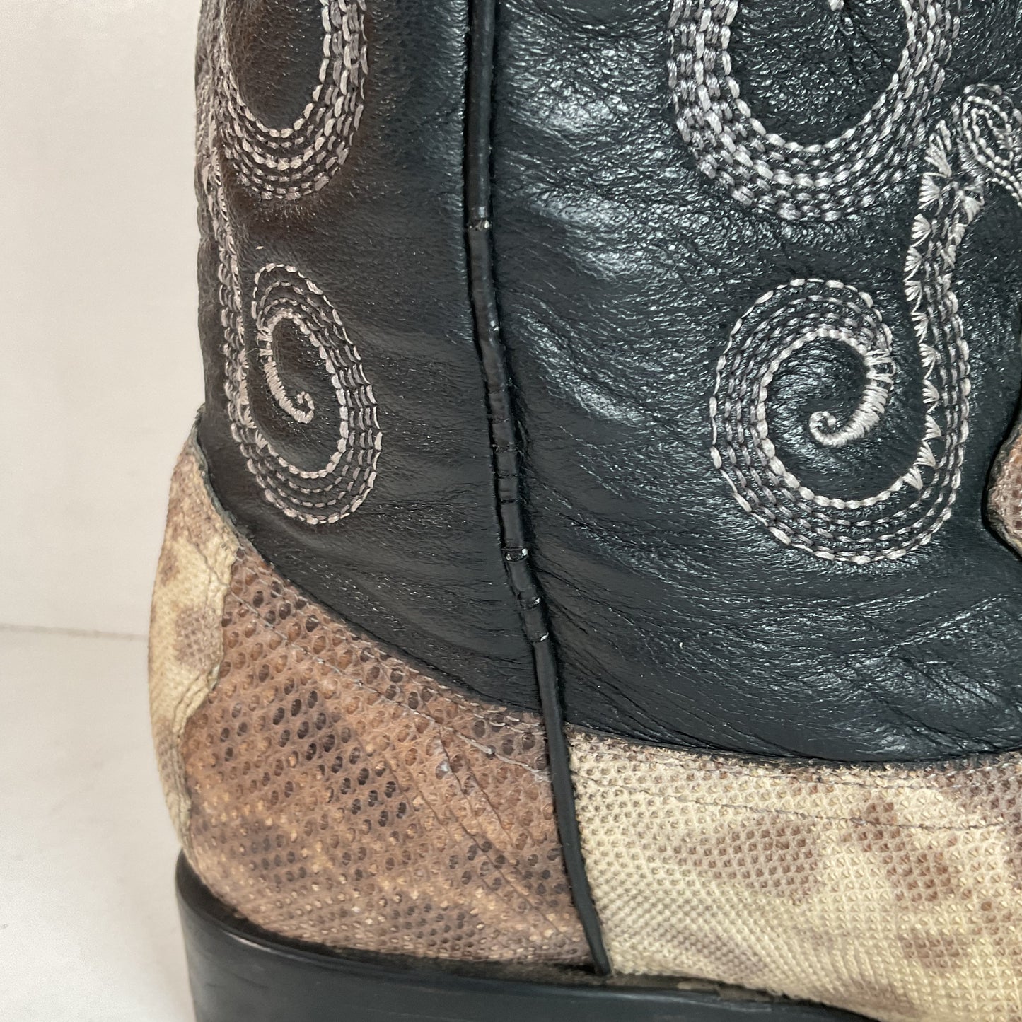 Cuadra Karung Snake Skin Cowboy Boots US 9 Exotic Pointed Toe