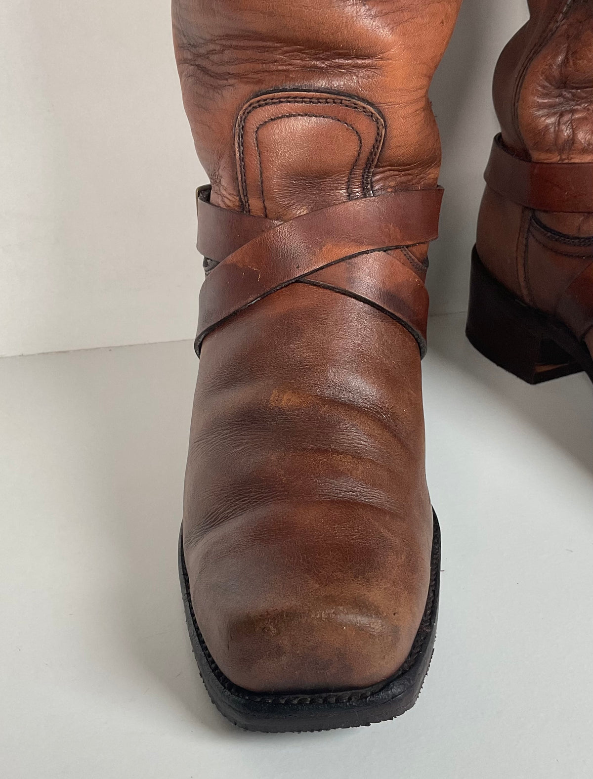 Vintage Frye Black Label | Harness Tanker Boots | Women’s 8 B