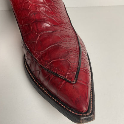 Vintage Cowtown Algonquin Toe Cowboy Boots | Pre-Ban Sea Turtle | Red | Men’s 8 D