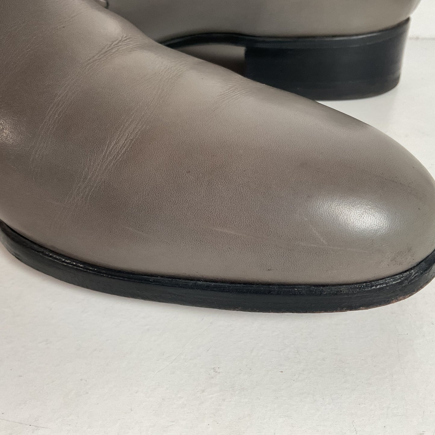 Vintage Johnston Murphy Aristocraft Grey Loafers 13 D Apron Toe USA Made