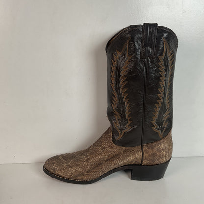 Vintage Abilene Diamondback Rattlesnake Cowboy Boots 10 D USA Made Snakeskin