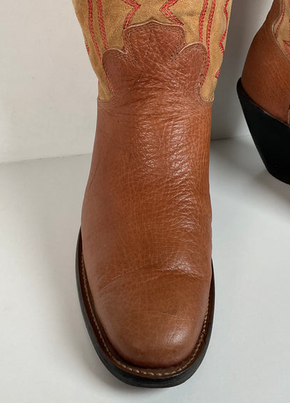 Custom Buckaroo Cowboy Boots | Tall Top | Rough Out Suede Shaft | Men’s 11