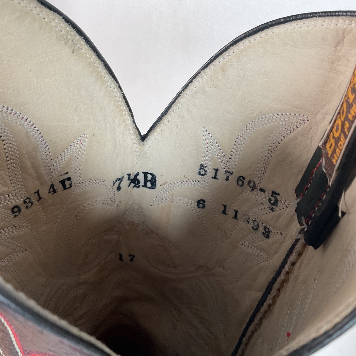 Vintage Hondo Shark Skin Cowgirl Boots 7.5 B Exotic Cherry Red