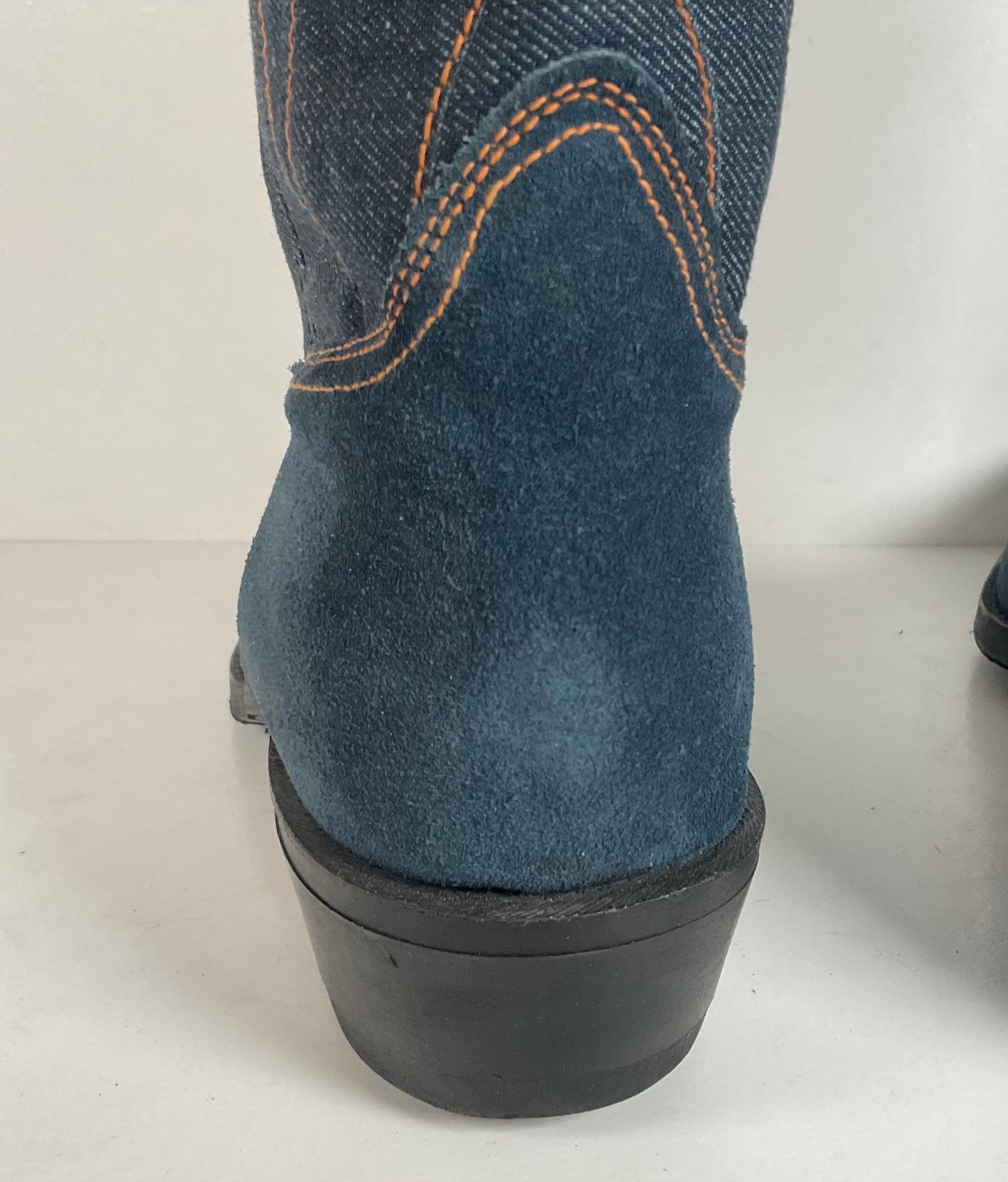 Vintage Blue Jean Denim Cowboy Boots | USA Made | 1970s | Men’s 11 D