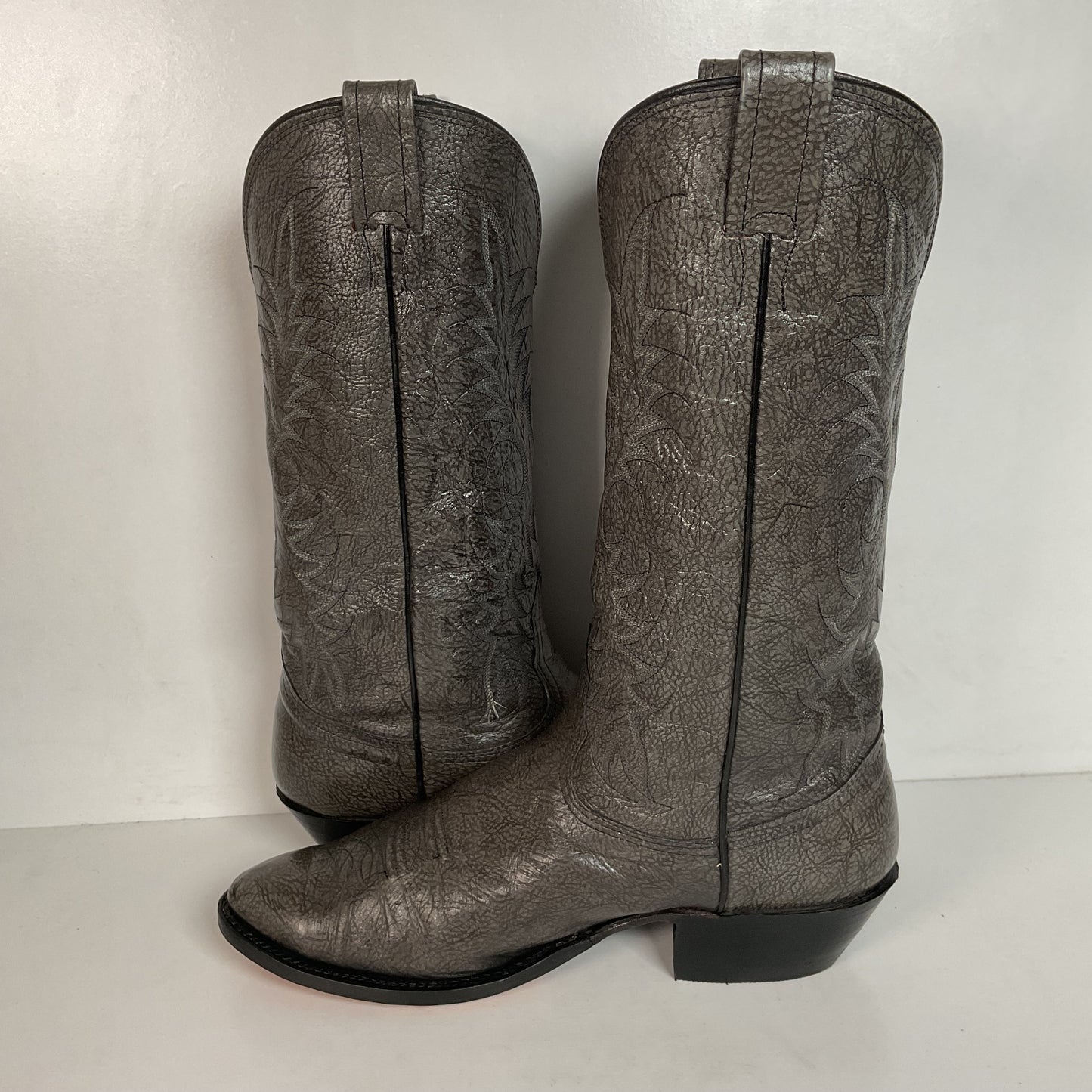 Vintage Nocona Exotic Grey Kangaroo Cowboy Boots 9.5 D USA Red Label Recraft