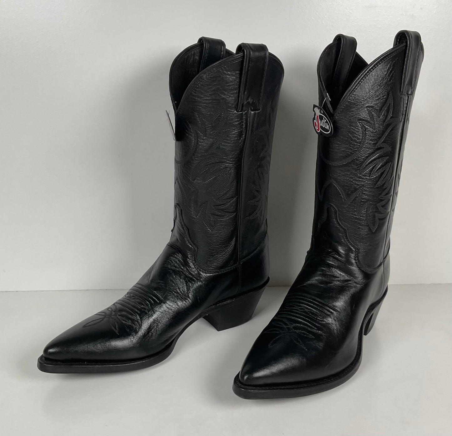 Justin London Calf Cowgirl Boots | USA Made | Black | Women’s 7.5 B