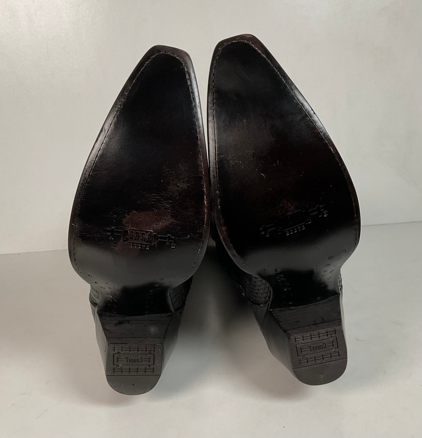 Corral Full Cobra Snakeskin Cowgirl Boots 7.5 M Exotic Mule Ear Snip Toe