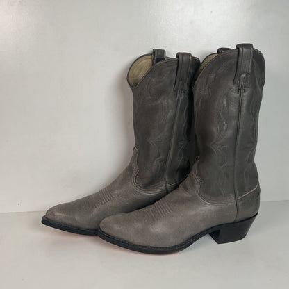 Vintage Dan Post Grey Elk Skin Cowboy Boots 10.5 D USA Made Old Label
