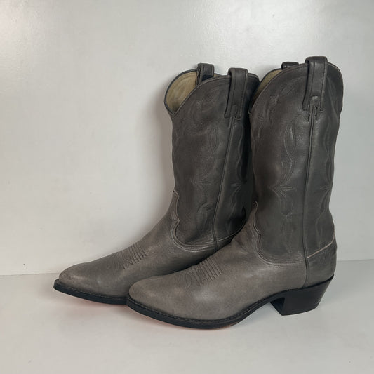 Vintage Dan Post Grey Elk Skin Cowboy Boots 10.5 D USA Made Old Label