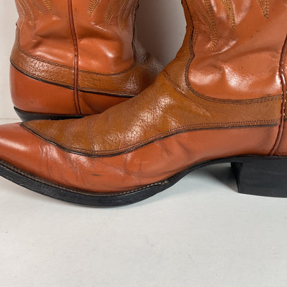 Vintage Justin Algonquin Toe Cowboy Boots | Old Fort Worth Label | Men’s 10.5 D