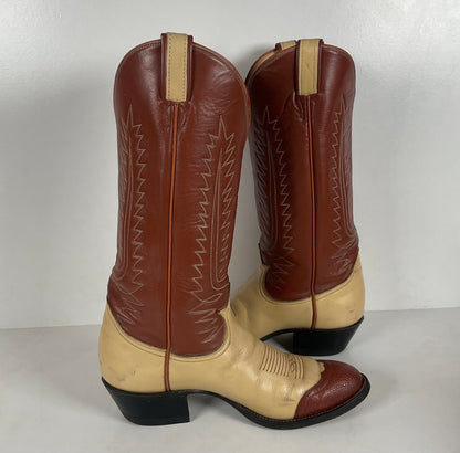 Vintage Tony Lama Urban Cowboy Boots | Lizard Wingtip | Gold Label | Men’s 9 B