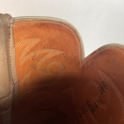 Vintage Lucchese San Antonio Lizard Teju Cowboy Boots 9.5 B