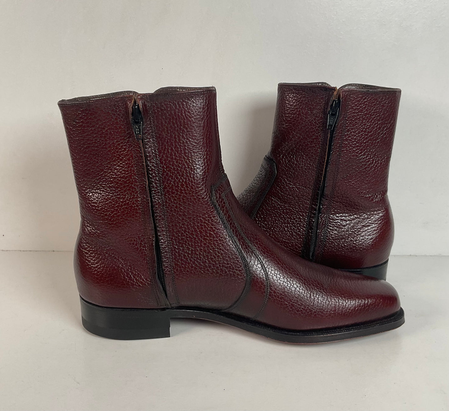Vintage Florsheim Bullhide Zipper Boots 9.5 D Chelsea Style