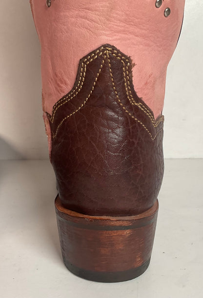 Dan Post 16” Fringe Cowgirl Boots 7.5 M Square Toe Star Inlay