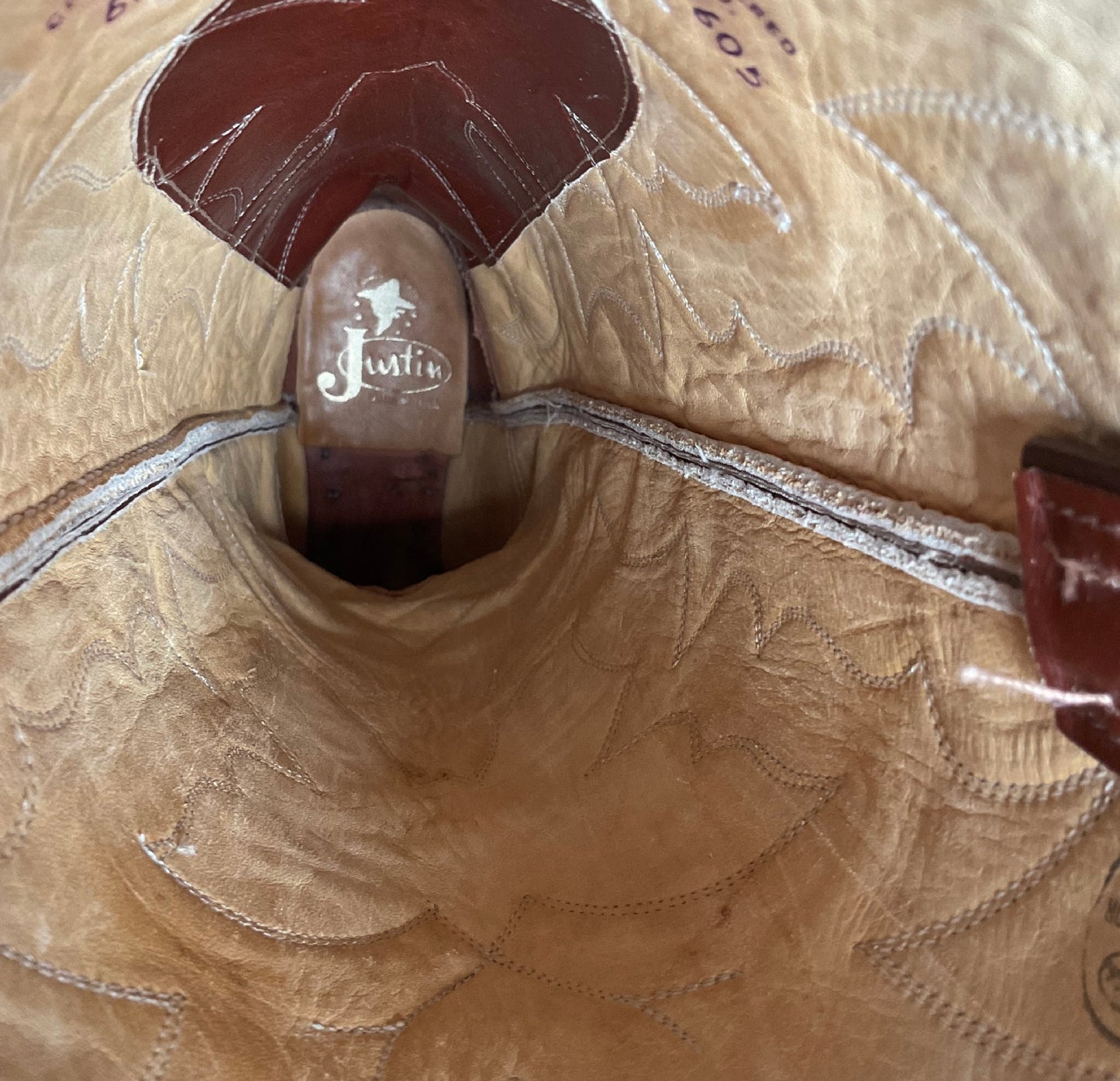 1970s Justin Butterfly Cowgirl Boots | Snakeskin Inlay | USA Made | 6.5 C