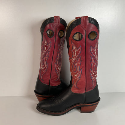 Tony Lama Bullhide Buckaroo Boots | USA Made | Collar Overlay | Men’s 9.5 EE