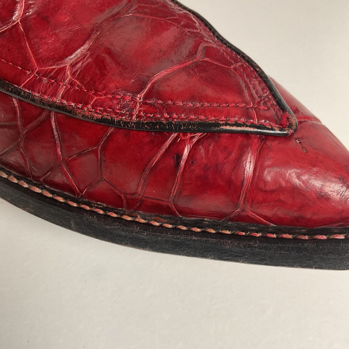 Vintage Cowtown Algonquin Toe Cowboy Boots | Pre-Ban Sea Turtle | Red | Men’s 8 D