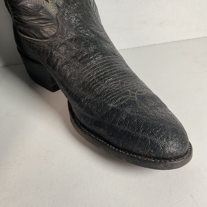 Vintage Tony Lama Gold Label Elephant Boots 10 D USA Made Exotic