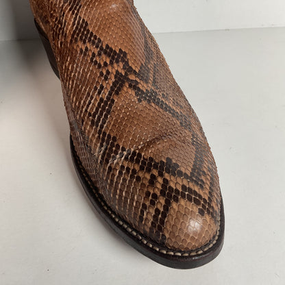 Vintage Tony Lama Python Snakeskin Cowboy Boots | USA Made | Gold Label | 10.5 D