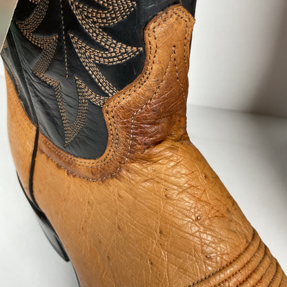 Vintage J. Chisholm Smooth Ostrich Cowboy Boots | Teju Lizard Wingtip | 8.5 EE