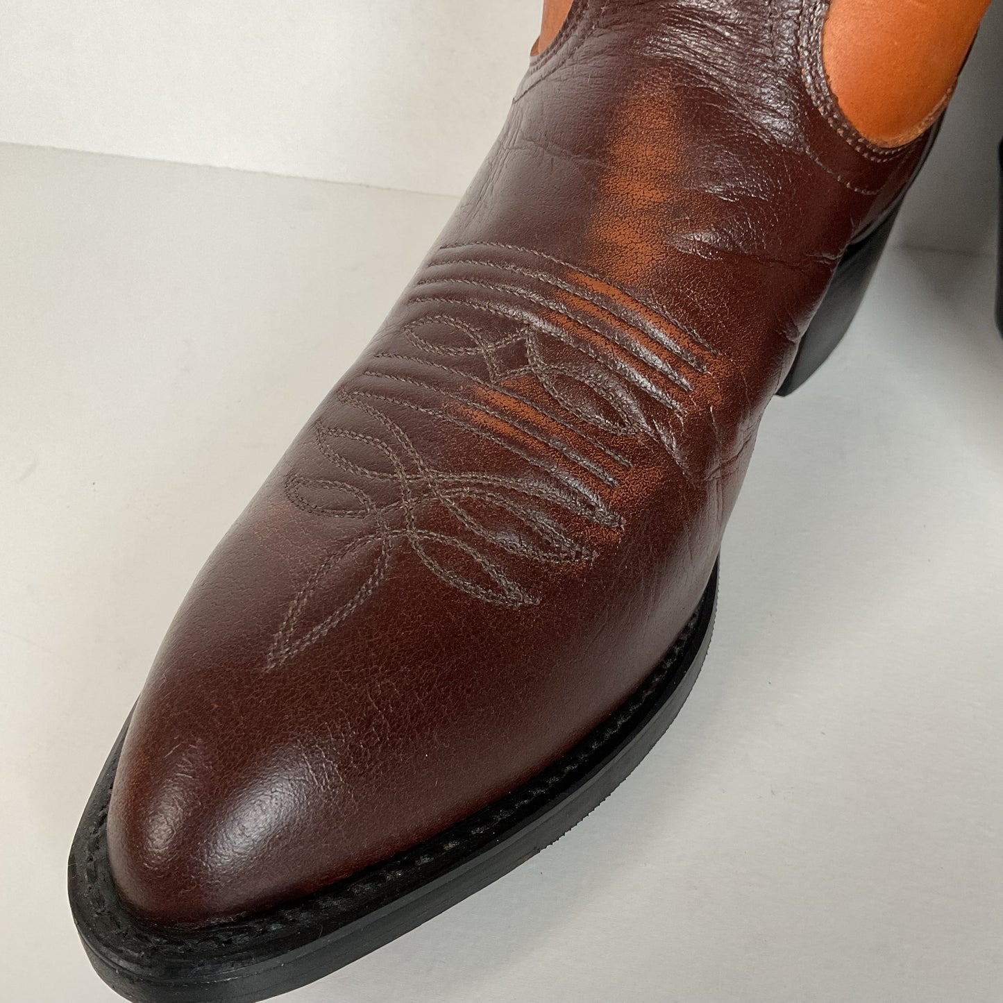 Vintage J. Chisholm Cowboy Boots | Tooled Inlays | USA Made | Men’s 8.5 D