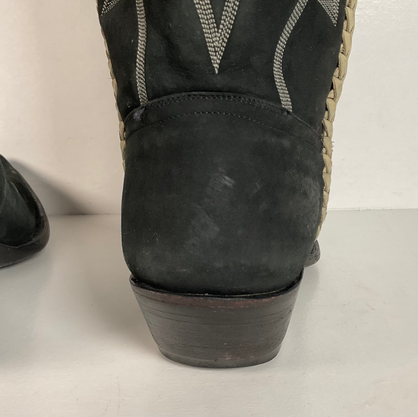 Liberty Handmade Cowgirl Boots | Nubuck Suede | Braided | Women’s 8 B