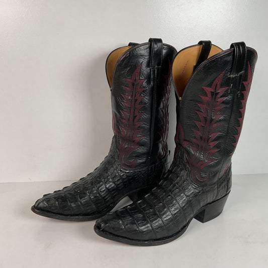 Caiman Tail Cowboy Boots | Exotic Crocodile | USA Made | Men’s 10.5 D