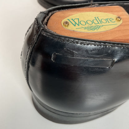 Vintage Florsheim Tassel Loafers | USA Made | Black Veal | High Shine | 10 EEE