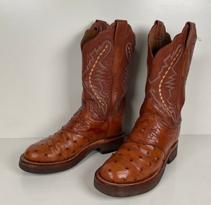 Lucchese 2000 Ostrich Quill Roper Boots | Crepe Sole | Exotic | Women’s 7.5 C