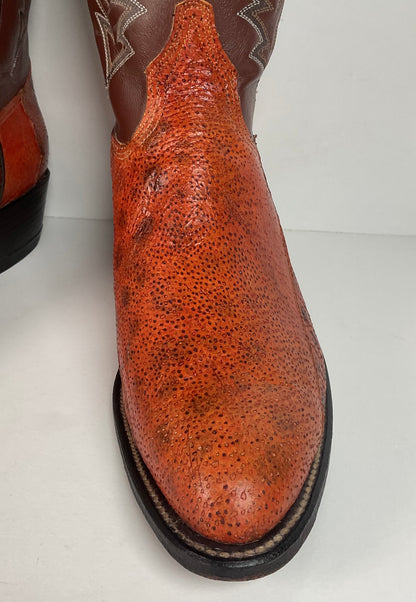 Vintage Longhorn Cowboy Boots | Exotic Wolf Fish | Men’s 9.5 D