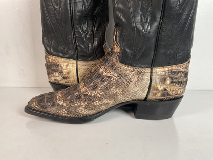 Remington Natural Alligator Cowboy Boots 9 D Body Cut