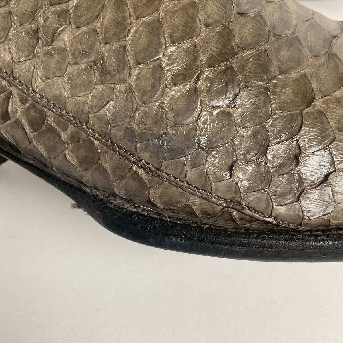 Vintage Sanders Python Snakeskin Cowboy Boots | Grey | Men’s 10 D