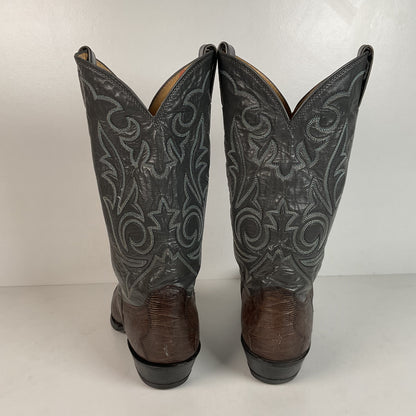 Vintage Justin Teju Lizard Cowboy Boots | Brogued | USA Made | Men’s 10.5 B