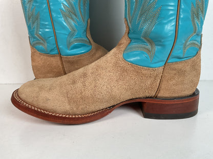 Tony Lama Rough Out Suede Cowboy Boots | USA Made | 10.5 D