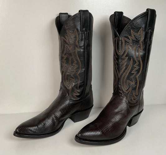Justin Teju Lizard Cowboy Boots | USA Made | Brown | Men’s 7.5 D